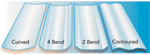 different bends of an indoor tanning acrylic